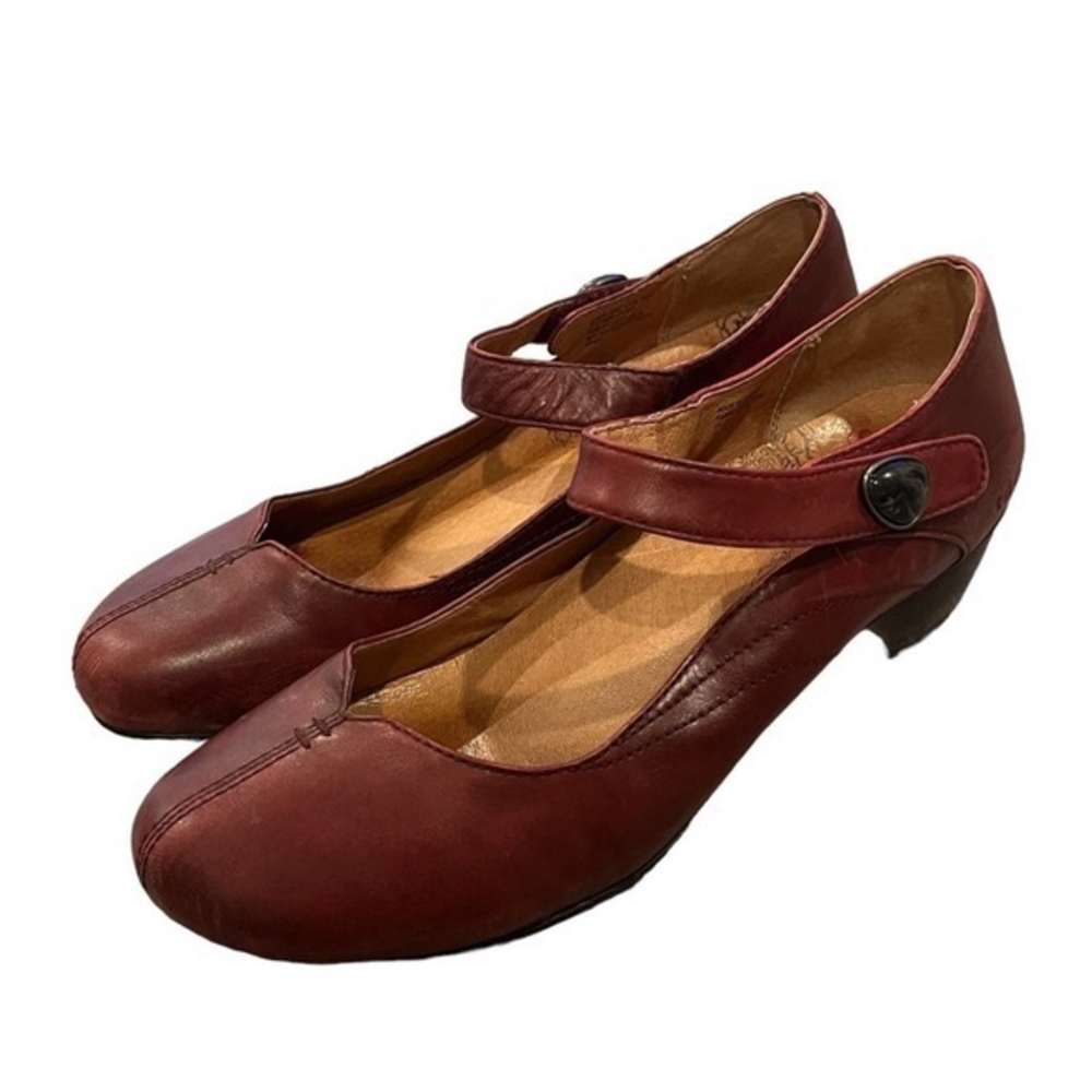 Taos Samba Womens 7 Leather Mary Jane Shoes~Red size 10‎